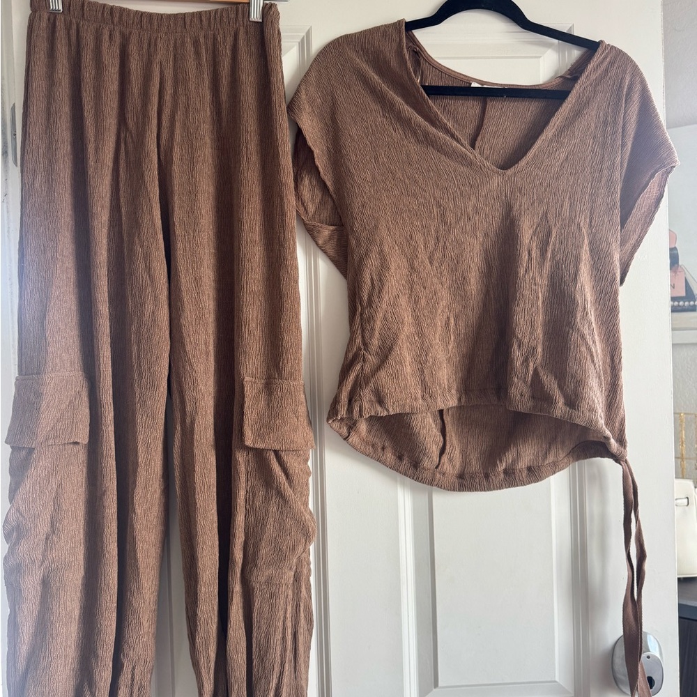 Zara Textured brown set